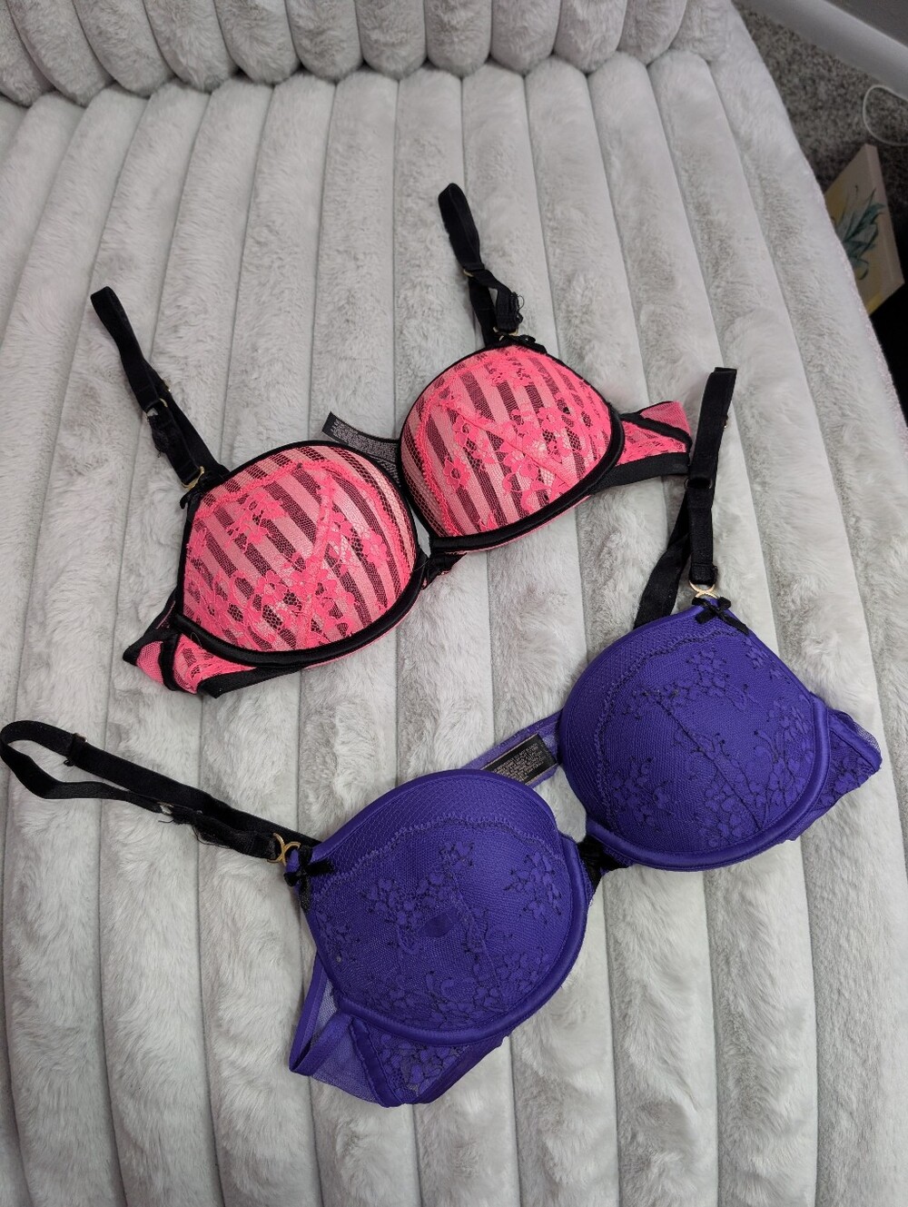 Victoria's Secret Pink & Purple Lace Push-Up Bras